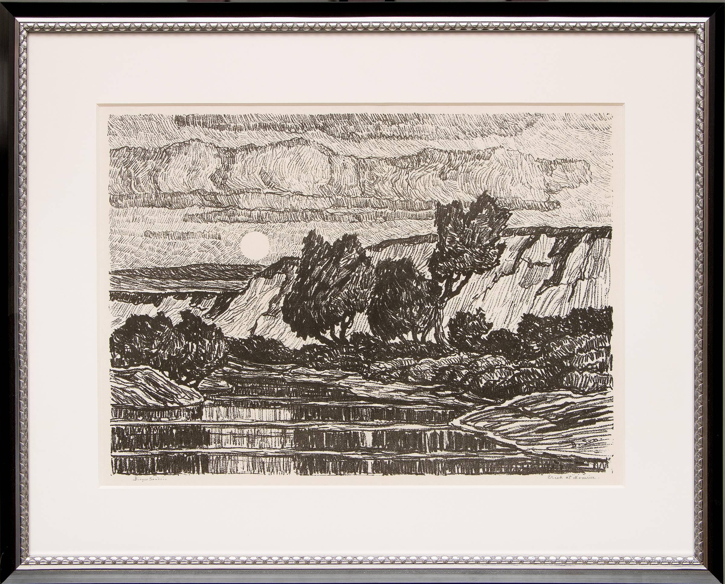 Creek at Moonrise - Print by Birger Sandzen