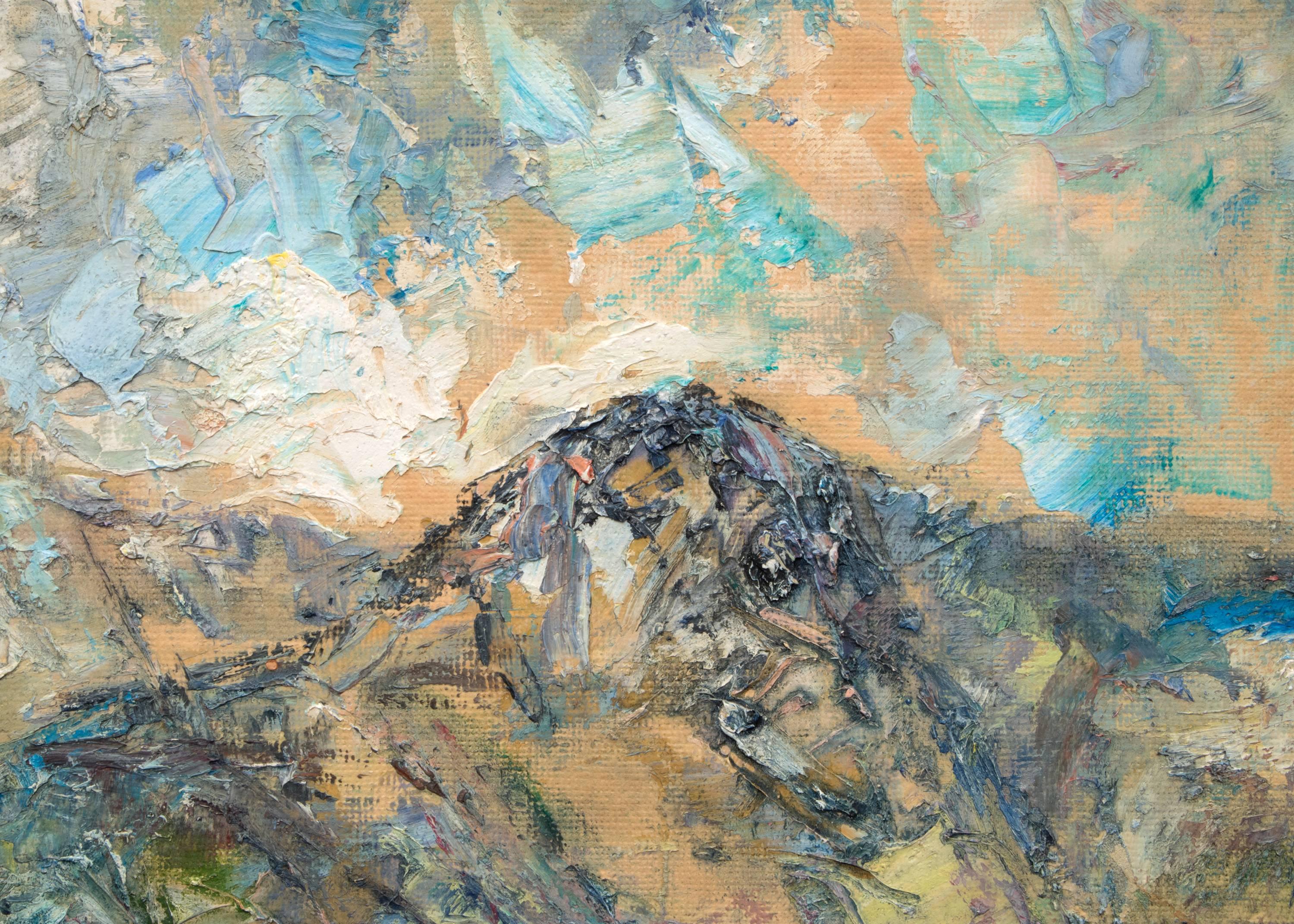 Untitled (Pike's Peak, Colorado) - Brown Abstract Painting by Charles Ragland Bunnell