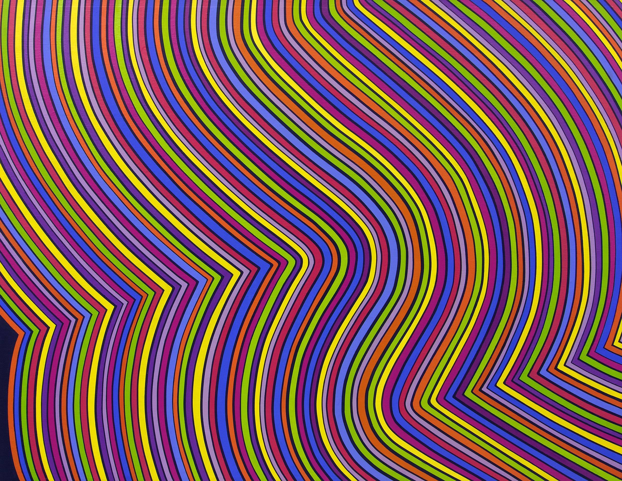 Stripes in Motion - Painting by Edward Goldman