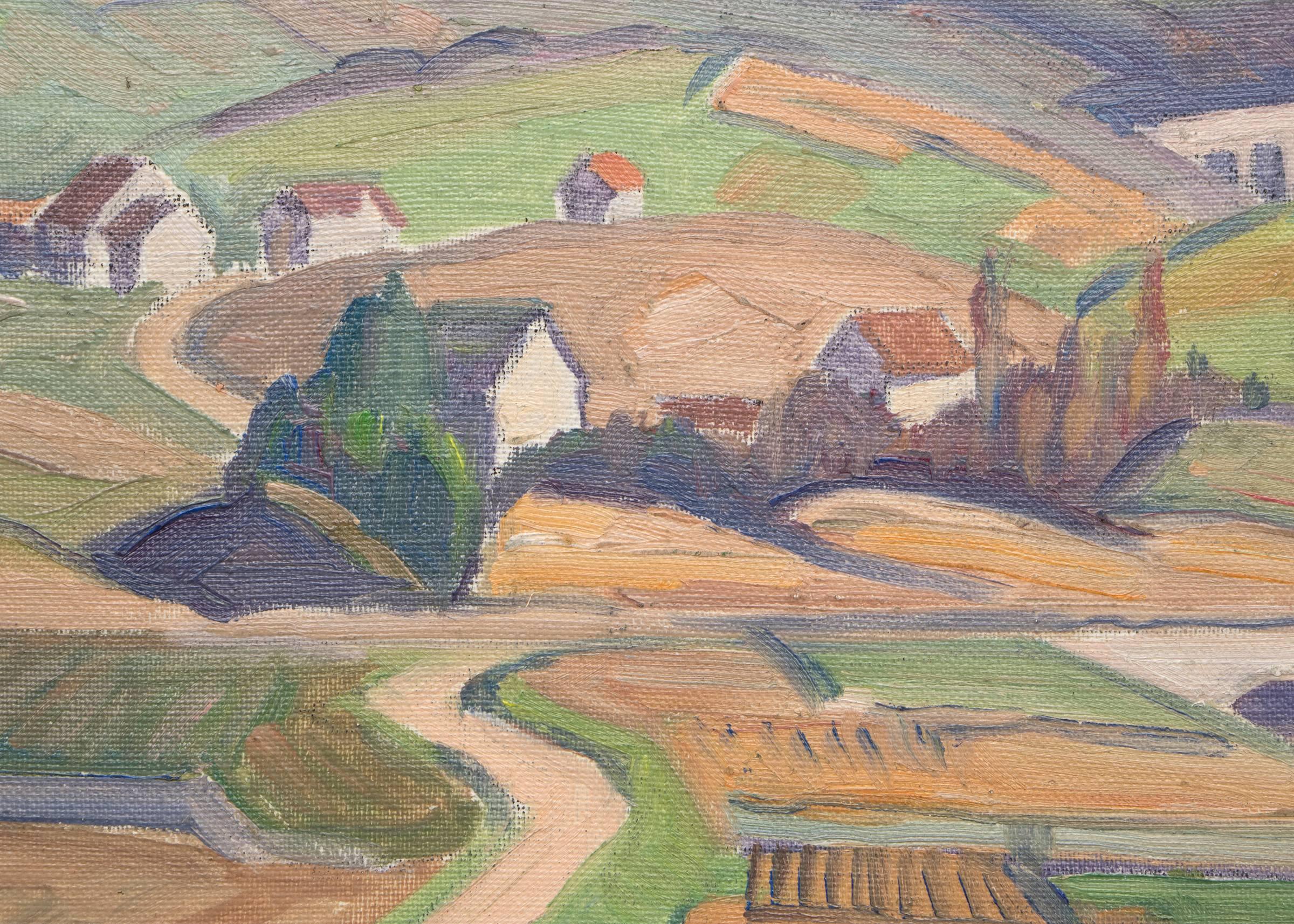 Untitled (Village, Switzerland/France Border) (Amerikanischer Impressionismus), Painting, von Carl Lindin