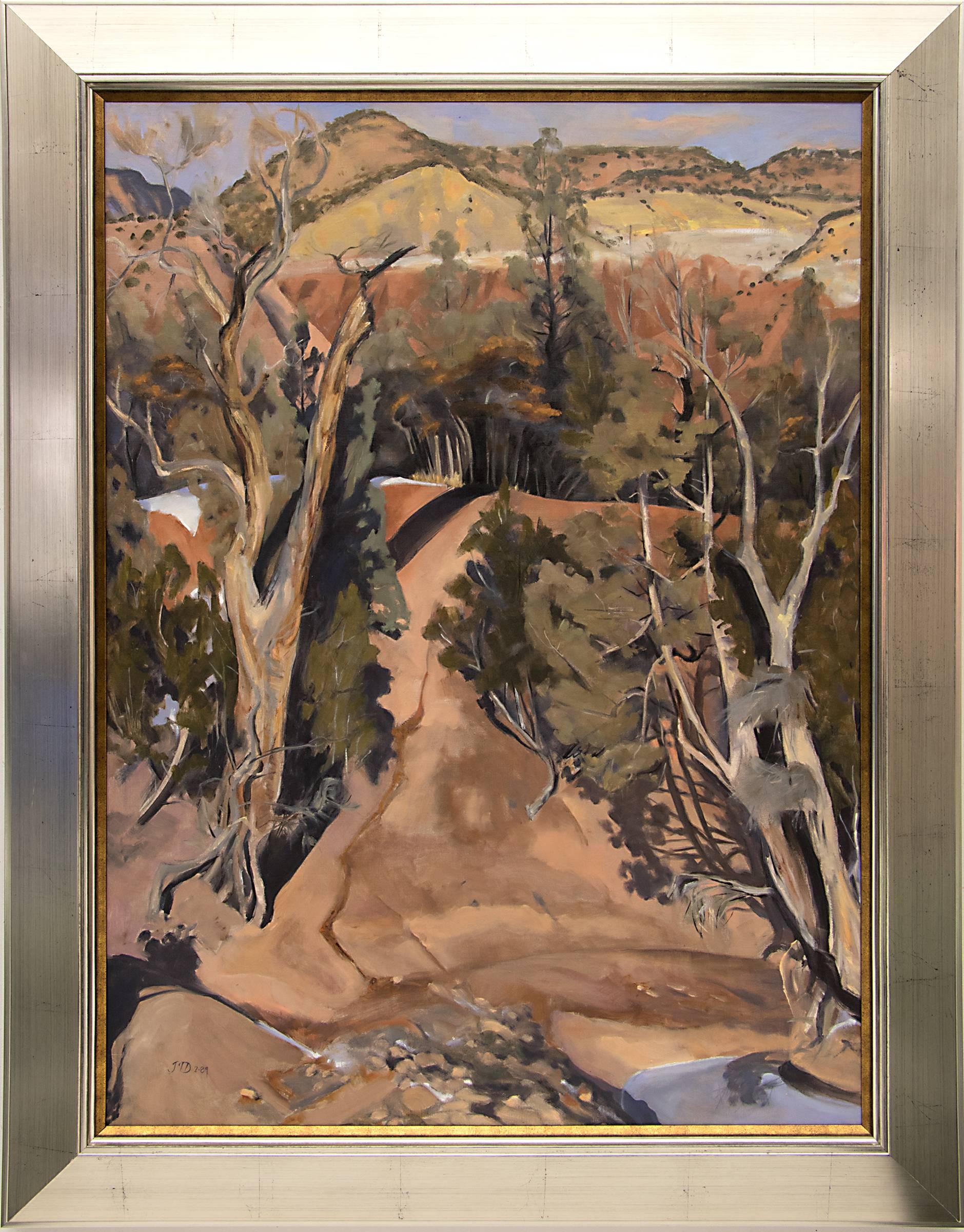 Joellyn Duesberry Landscape Painting - Winter Streambed, New Mexico (Ghost Ranch, Abiquiu)