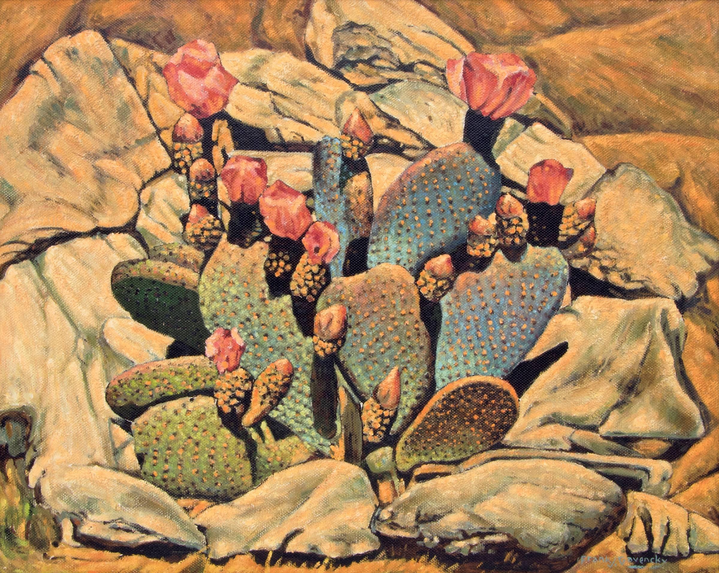 Flowering Cactus - Painting by Frank J. Gavencky