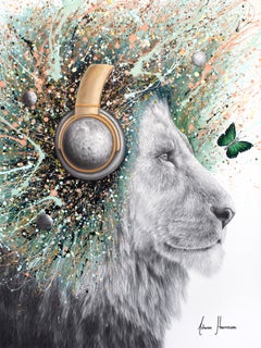 Lunar Lion (Giclée), stampa giclée in edizione limitata su tela