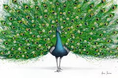 Poetic Peacock, Hand Embellished Giclée Print, Limited Edition