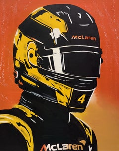 Sennaman Large Acrylic Painting on Canvas: McLaren Tribute