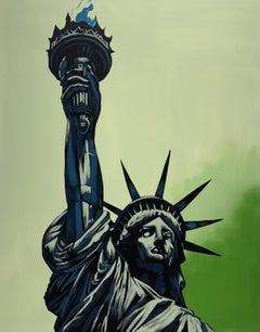 Pass the Torch, Abstract Acrylic Painting, Signed, 2010s, Unique