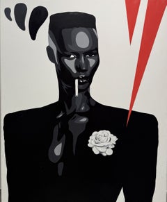 With Grace, Pop Art Acrylic Painting, 48 x 60, Signed, Abstract Design