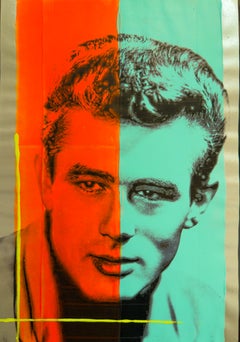 James Dean Acrylic on Pearlescent Paper, 2026, 11.75x8.25 in