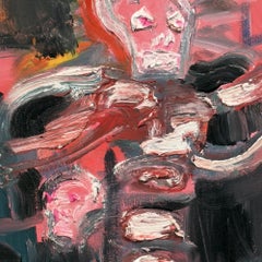 Felicità: Pittura astratta contemporanea, olio su tela incorniciato