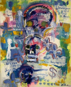 "We Can Go On": Pittura astratta contemporanea a olio, incorniciata 35,75 x 28,75