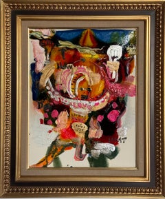 Love and What, Contemporary Figurative Oil Painting on Canvas, Framed
