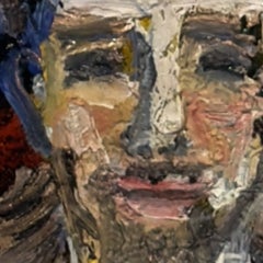 Brad Pitt as Tanaka, Contemporary Oil Portrait, Framed 10.75 x 8.5