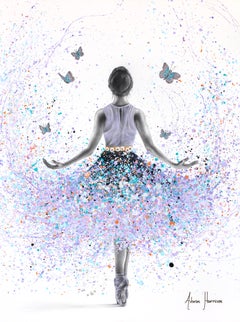 Lavendula Ballerina, edizione limitata, stampa decorata a mano, 24 x 30