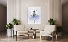 Lavendula Ballerina, edizione limitata, stampa decorata a mano, 24 x 30
