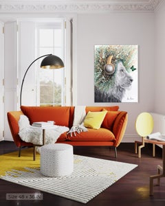 Lunar Lion (Giclée), stampa giclée in edizione limitata su tela
