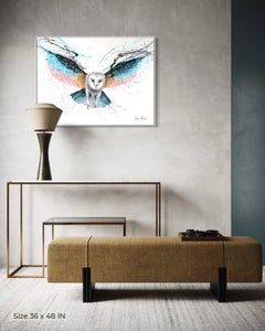 Star Melody Owl (Hand Embellished Giclée), Limited Edition Print on Canvas