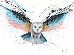 Star Melody Owl (Hand Embellished Giclée), Limited Edition Print on Canvas