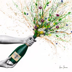 Festa di primavera (giclée decorata a mano), stampa in edizione limitata su tela