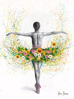«Bailarina floral de primavera», lámina giclée decorada a mano, edición limitada