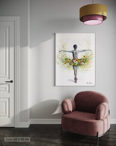 «Bailarina floral de primavera», lámina giclée decorada a mano, edición limitada