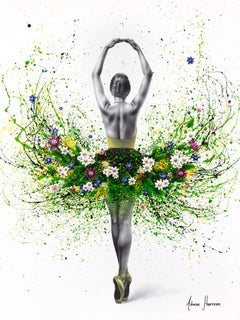 «Flower Garden Dancer», lámina giclée decorada a mano, edición limitada