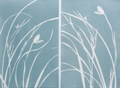 „Silver Iris“-Diptychon (zwei botanische Monotypien im Format 18 x 12")