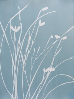 Silver Gray Iris Triptych (3 botanical cyanotypes, 24 x 18" each)