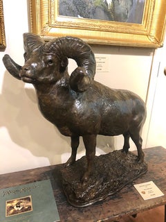 Big Horn Ram, Bronze Sculpture, Signed, 21st Century, Edition 3/30