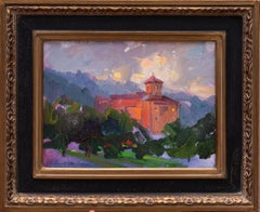 Passing Storm at the Broadmoor, Impressionist Oil Painting, Framed, 21st Century