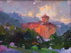 Passing Storm at the Broadmoor, Impressionist Oil Painting, Framed, 21st Century