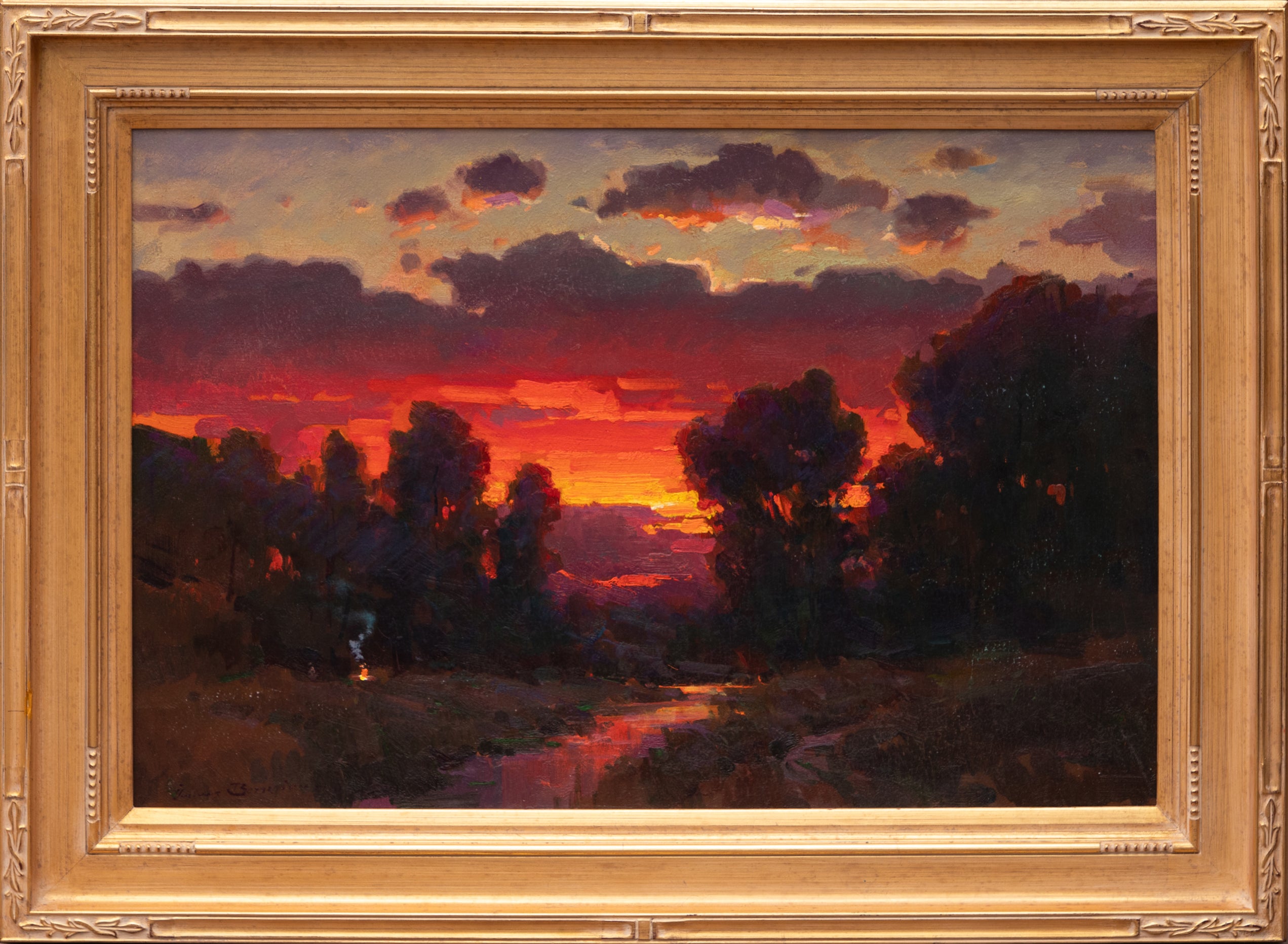 Ovanes Berberian Landscape Painting - Sunset in Idaho