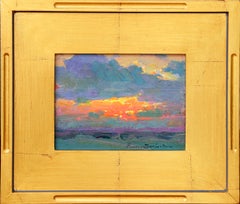 Late Sunset, Original Oil Painting, Impressionist, Landscape, Signed, Framed