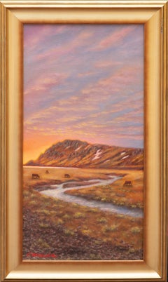 Vast Splendor, Impressionist Oil on Canvas, Framed 20 x 10 Painting