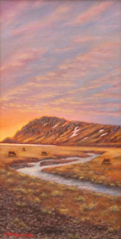 Vast Splendor, Impressionist Oil on Canvas, Framed 20 x 10 Painting