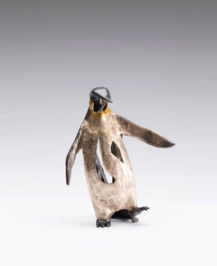 « L'érudit », sculpture en bronze, motif pingouin, n° 27/50, 7,5 x 6 x 3,5