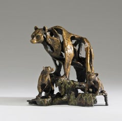 Qui est là ? Sculpture en bronze en édition limitée, n° 18/50, 8 x 7 x 7 pouces