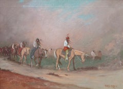 « After the Raid », peinture à l'huile originale sur toile, 18 x 24, signée