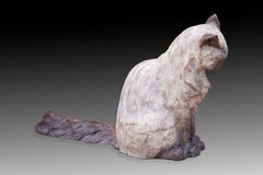 „Smokey Joe“, Katzen-Skulptur aus Bronzeguss in limitierter Auflage, 18 x 11,5 Zoll