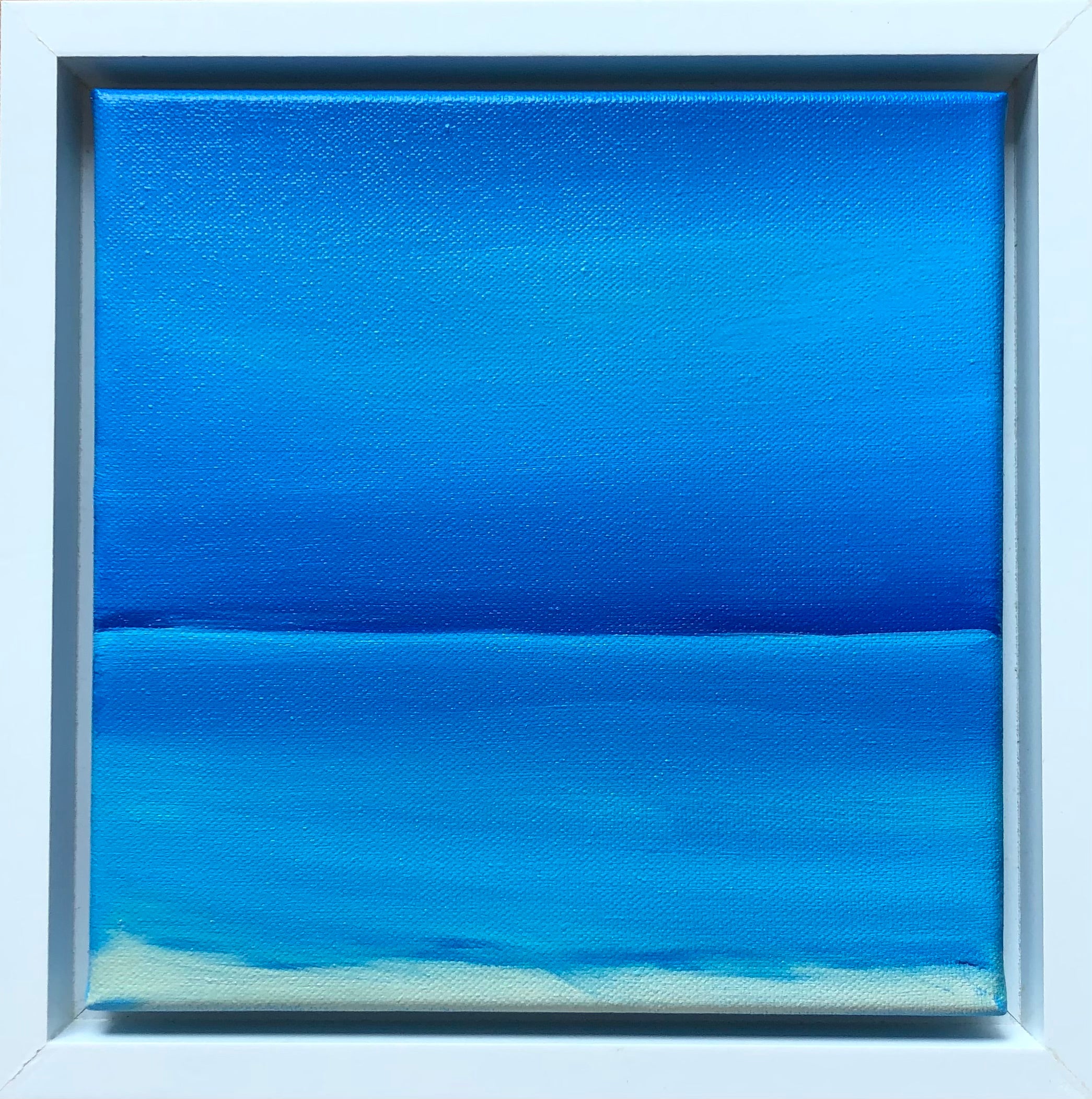 Cuadro «Serenidad en un paisaje marino azul», verano en el mar al estilo minimalista