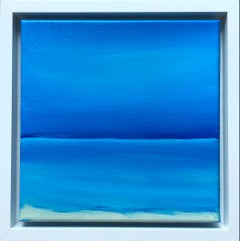 Blue Seascape Serenity Painting, Minimalist sea summer