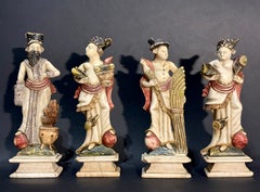 « Les quatre saisons » Ensemble en albâtre polychrome, Nord de l'Italie, XVIIe siècle