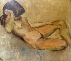 French Neo-Expressionist School Female Nude, Monogrammed