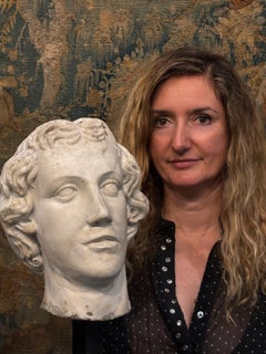Grande Testa di Alessandro Magno in Marmo Rinascimento Italiano XVI secolo