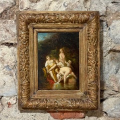 "Le Grazie al Bagno" Dipinto Firmato A. Monticelli Scuola Francese