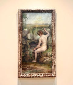 "The Spring" Large Painting in the Style of Gustave Courbet, Unsigned