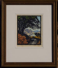 Grabado en madera a color original de Frances Gearhart: «Old Oak»