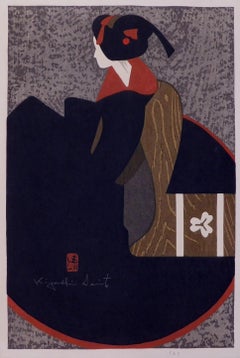Kiyoshi Saito Original Pencil Signed Color Woodblock - Maiko, Kyoto