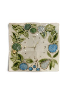 Functioning Clock N°ESP463, 20th Century Ceramic Sculpture, Excellent