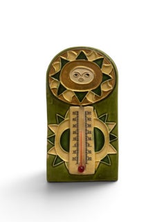 Ceramic Vintage Thermometer N°ESP439, Art Nouveau, 20th Century, 23cm