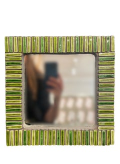 Ceramic Mirror N°ESP385, Art Nouveau, 20th Century, Excellent